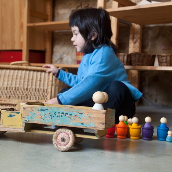 NWT Grapat Wooden Toys Large Adult Nins Light Wood - 2 Pieces - Picture 4 of 4